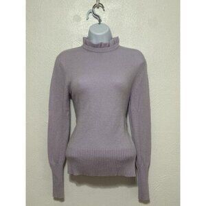 VTG J Crew Ruffle Turtleneck Sweater XS Lavender Coquette Soft Girl Cottagecore